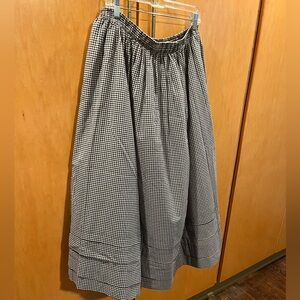 Industry Republic Clothing Dark Nay Blue and White Gingham Skirt